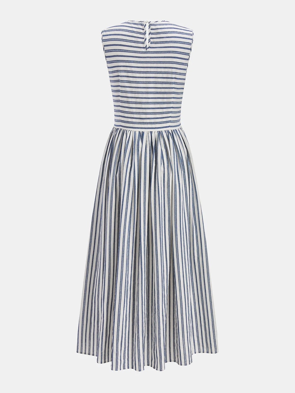 COMMENSE Striped Cotton Sleeveless Smocked Maxi Dress - size XSmall - Picture 3 of 7